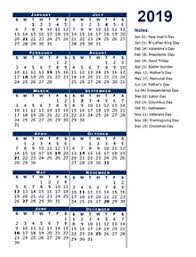 2019 Yearly Business Calendar With Week Number Free Printable Templates