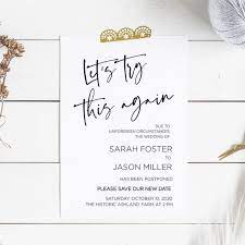 Instant Download Let S Try This Again Change The Date Card Etsy Wedding Cards Cards Wedding Website