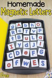 Alphabet magnet match alphabet magnets are a staple in my classroom. How To Make Magnetic Letters Diy Letter Manipulative