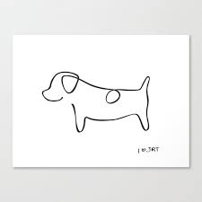 Abstract Jack Russell Terrier Dog Line Drawing Canvas Print By Li Kim Goh Medium Dog Line Drawing Dog Drawing Simple Dog Line
