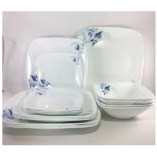 This is a set of the charming and durable corelle pyrex dinnerware in the holly days pattern. Corelle Blue Floral Square 16pcs Kitchen Appliances On Carousell
