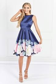 Womens Sistaglam Floral Border Print Prom Dress Blue In 2020 Printed Prom Dresses Dresses Prom Dresses Blue