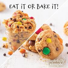 Spooning cookie dough heißt der laden, dem jetzt allerdings . Tastefully Simple With Tiff K Monster Cookie Dough Mix Has Two Identities As A Quick And Easy Edible Dough And A Yummy Cookie You Can Bake Up In Just 15 Minutes