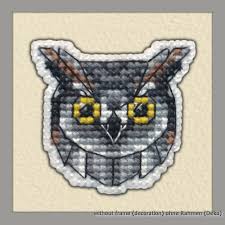 Easy embroidery patterns (counted cross stitch). Buy Oven Counted Cross Stitch Kit Badge Owl 4 4x4cm Diy 3 69