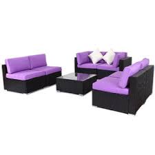 Free delivery & warranty available. Gymax Gys00504 7 Pcs Rattan Wicker Patio Set Outdoor Sectional Sofa Furniture Purple Cushion New