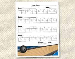 Printable Team Bowling Score Sheet 4 Player Team Physical Education Games Bowling Team Games