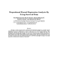 One of the apex university of malaysia,usm has 17 dedicated research centers for a wide range of specialisations. Pdf Proportional Hazard Regression Analysis By Using Survival Data Wan Bin W Ahmad Academia Edu