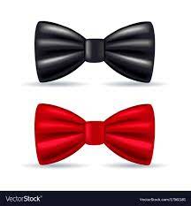 Realistic Drawing Solemn Bow Tie Black And Red Vector Image Red Bow Tie Realistic Drawings Tie Drawing