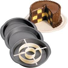 Wilton Checkerboard Cake 3 Non Stick Baking Pan Tin Divider Set Checkerboard Cake Cake Pan Set Cake Pans
