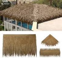 Artificial Thatch Roofing Roll - Fireproof Synthetic Palm Thatch For Tiki  Bars, Garden Decor, 100x50cm