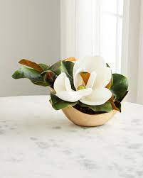 John Richard Collection Southern Gold Magnolia Arrangement Magnolia Centerpiece Table Floral Arrangements Magnolia