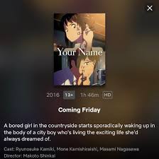 Fashionable yuzu's life goes from sweet to sour when the beautiful but stern mei falls into her life. Your Name To Be Released On Netflix Philippines On July 10 2020