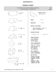 21 Pssa Formula Sheet 8th Grade 8th Grade Sheet Formula Pssa