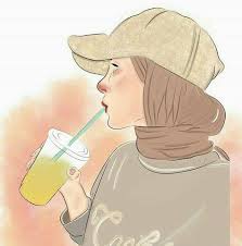 Starbucks Hijab Girl Digital Art