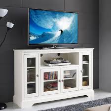 Tv stands for large flat screens ship free. Walker Edison 55 Inch Highboy Tv Cabinet White W52c32wh