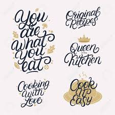 Check spelling or type a new query. Kitchen Related Lettering Calligraphy Set Quotes And Phrases About Cooking Queen Of The Kitchen Original Recipes Vector Illustration Royalty Free Cliparts Vectors And Stock Illustration Image 123625748