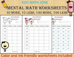 Master equivalent fractions in no time with these printable worksheets. Mental Math 10 Math Worksheets Pdf Kindergarten Year 1 Etsy