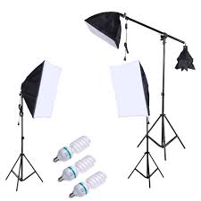 Professional Photography Photo Lighting Kit Set With 5500k 135w Daylight Studio Bulb Light Stand Square Cube Softbox Cantilever Bag Andoer Com