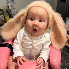 Bunny Outfit, Sitter Size Outfit ,knitted Baby Bunny Footed Romper and  Hat,bunny Outfit Newborn Photo Prop