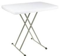 Lavish Home Folding Table - Lightweight Portable Folding Desk - Small  Plastic Table for Camping, Playing Cards, and Crafting, White