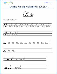 free cursive alphabet worksheets printable k5 learning