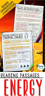 Energy Worksheets Reading Comprehension Passages Questions And Annotations It Con Reading Passages Reading Comprehension Passages Life Science Lesson Plans