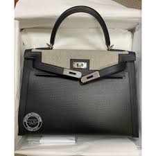 The most common feature for toile curtains is unlined. Hermes Kelly 32cm Black Toile Berline Swift Phw Lilac Blue
