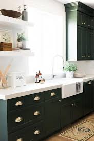 Dark Green Kitchen Cabinet With Light Hardware Simple Stunning Topkitchendesigns Dark Green Kitchen Kitchen Cabinet Trends Kitchen Cabinet Design