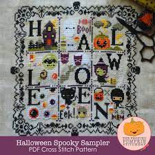 Glendon place sleepy hollow counted cross stitch pattern~halloween cross stitch~headless horseman cross stitch~sleepy hollow pattern. Halloween Spooky Sampler In 2021 Pumpkin Cross Stitch Halloween Cross Stitches Cross Stitch Halloween