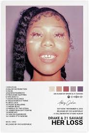 metegate Drake Poster Her Loss Poster Album Cover Canvas Poster Bedroom  Decor Sports Landscape Office Room Decor Gift  Unframe-style12x18inch(30x45cm)