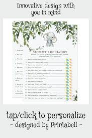 2x Games Elephant Baby Shower 5x7 Size Invitation Zazzle Com Funny Baby Shower Games Baby Shower Games Coed Boy Baby Shower Games