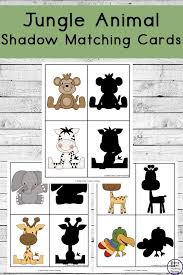 Printable Jungle Animal Shadow Matching Cards Jungle Animals Animal Matching Game Animal Footprints