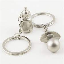 2017 Popular New Baby S Bottle And Pacifier Keychain Birthday Boy Baby Shower Favors Baptism Party Souvenirs Gifts Baby Shower Decoration Wish Baby Boy Shower Favors Wedding Gift Favors Keychain