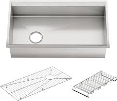 Constructed from durable kohler® enameled cast iron, whitehaven sinks will give your kitchen style for years to come. Kohler 8 Degree Undermount 33 In X 18 In Stainless Steel Single Bowl Kitchen Sink With Drainboard In The Kitchen Sinks Department At Lowes Com