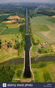 Aerial Photo Inland Water Transport Lippe River Alte Fahrt Canal Between Olfen And Datteln Ruhrgebiet Region North Rhine W Stock Photo Alamy