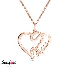 Overlapping Hearts Personalized Name Necklace Rose Gold Plated 925 Sterling Silver Gold Ring Designs Rose Gold Necklace Name Necklace