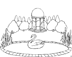 Schwan In Teich Ausmalbild Malvorlage Landschaften Landschaft Ausmalbilder Ausmalbild