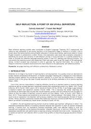 Writing a reflection paper means reflecting your inner thoughts and ideas. Pdf Self Reflection A Point Of An Uphill Departure