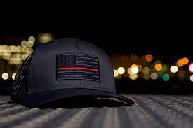 Thin Red Line Hat American Flag Hat Hats Black Trucker Hat