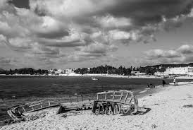 Black And White Beach Scene Wall Art Framed Beach Art Seascape Photography Tunisia Hammamet Black And White Art Beach Scene Beach Wall Art Photography Print Wall Art