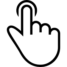 Icono Uno de dedos, toque, descritos, de simbolos, de, una, mano ...