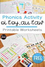 Vowel Digraph Oy Oi Aw Au Worksheets Phonics Activities Spelling Activities Phonics Free