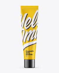 Download Glossy Plastic Cosmetic Tube With Metallic Cap Mockup Free Psd All Mockups Template Design Assets