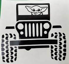 Baby Yoda The Child Jeep Black Vinyl Car Decal Bumper Sticker New Gift In 2021 Car Decals Vinyl Jeep Stickers Yoda Sticker