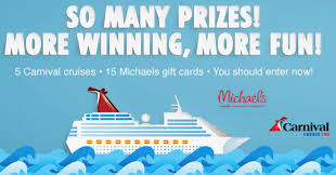 Offers.com is supported by savers like you. Carnival Cruise Giveaway 20 Winners Win A 100 Michaels Gift Card 5 Grand Prize 1 500 Carnival Gift Card Limit One Entry Ends 4 12 20 Heavenly Steals