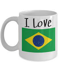 I Love Brazil Flag Coffee Mug Brazil Coffee Mugs Coffee Mugs
