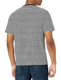 Cuello redondo con rib y rayas en la camiseta a contraste. Camisetas Rayas Blancas Y Negras Shirtcity