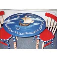 Ship Table And Chair Set Nautical Adventure Furniture Kids Table And Chairs Kid Table Painting Kids Furniture