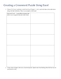 If any of the words in the list existed then return the matching word. Creating A Crossword Puzzle Using Excel Choose 10 Of Your