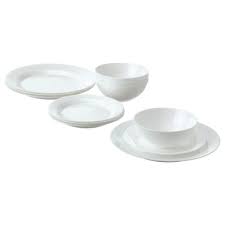 Corelle adalah set pinggan yang termasuk dengan 4 pinggan makan, 4 pinggan roti dan mentega, 4 mangkuk sup dan 4 cawan. Set Makan Malam Ikea